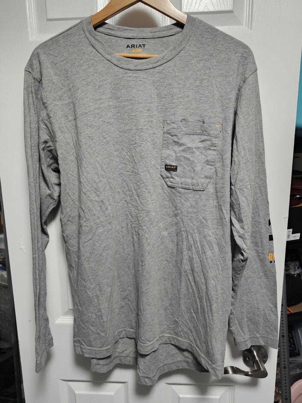 Men's Ariat Rebar Pullover Large Long Sleeve Shirt Gray